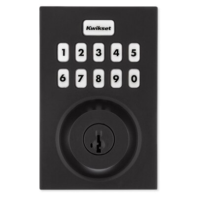Kwikset Home Connect 620 Smart Lock, Z-Wave 700 Long Range, Contemporary with Deadbolt, Matte Black